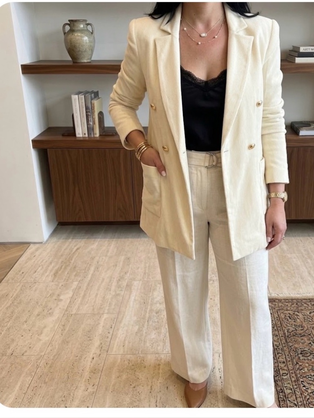 Valentina Shah Cream Blazer size 2